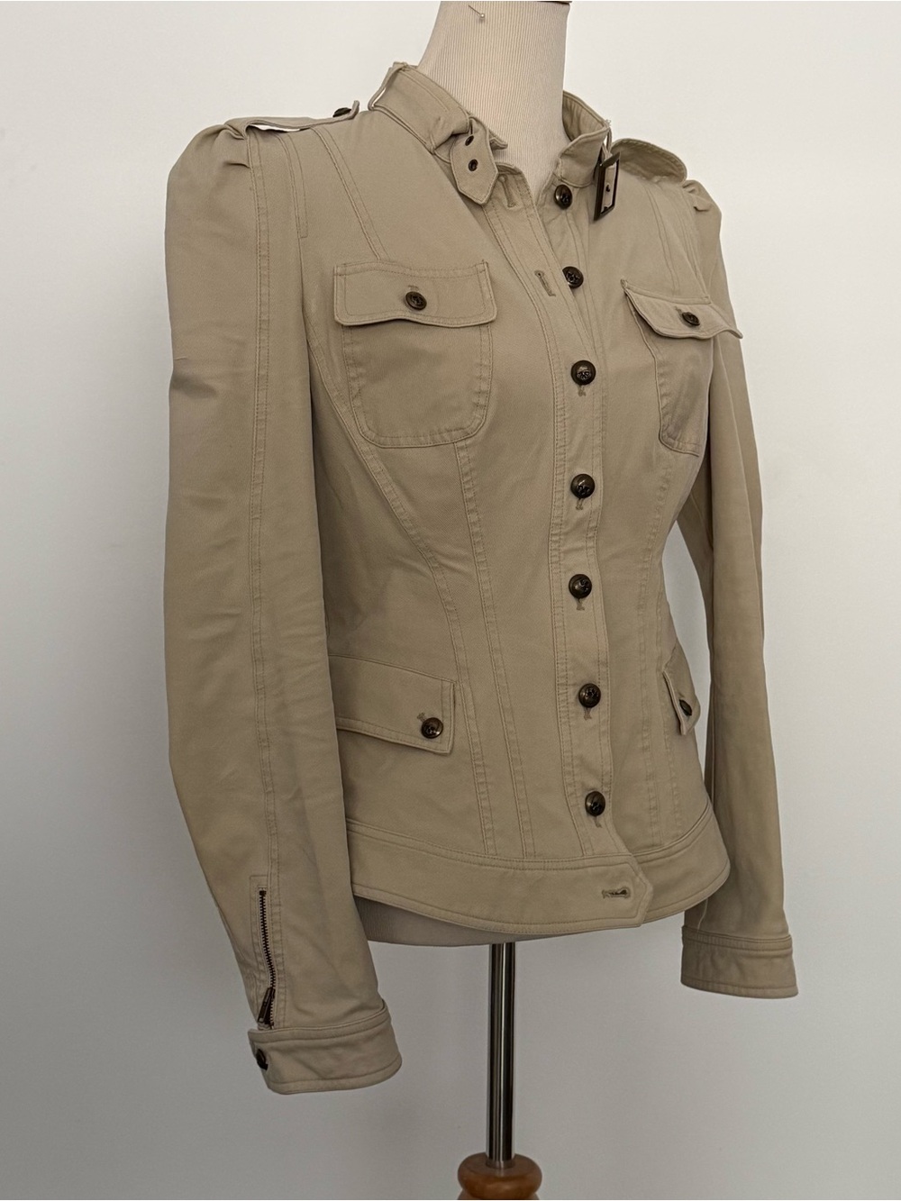 Betsey Johnson Skull Utility Jacket - Women’s Tailored Button-Front